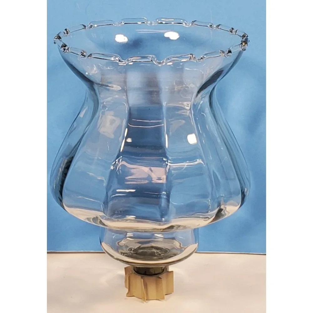 Votive Cup Glass Peg Candle  Optic Ruffle Clear Home Interiors Homco Qty 1